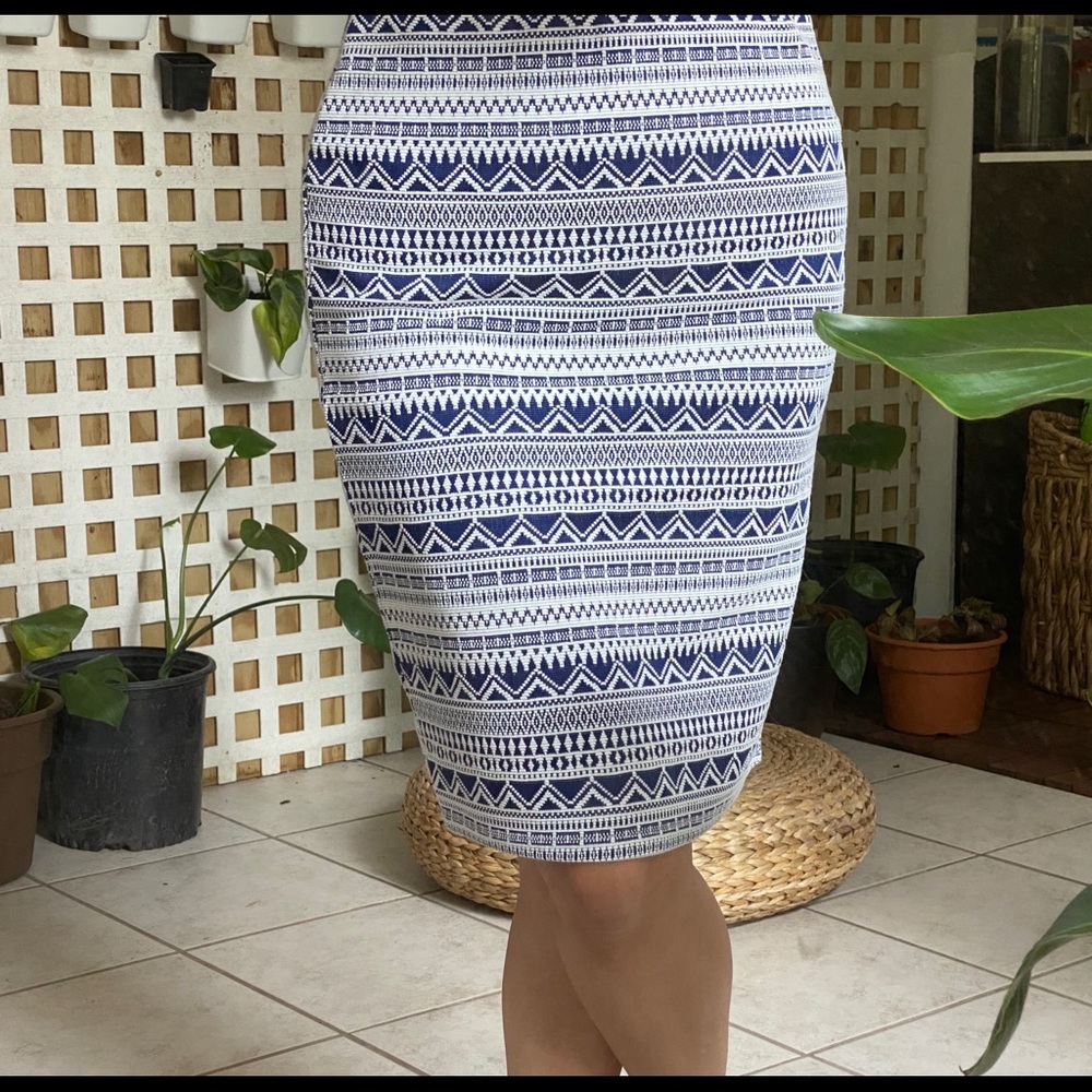 RD Style Stretch Patterned Pencil skirt